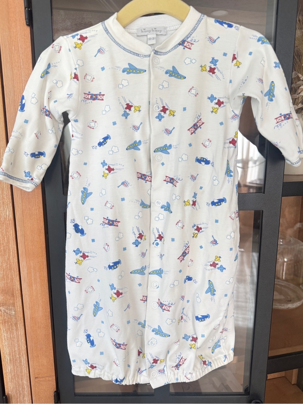 Kissy Kissy converter gown coverall baby boy just plane fun aviators print pima
